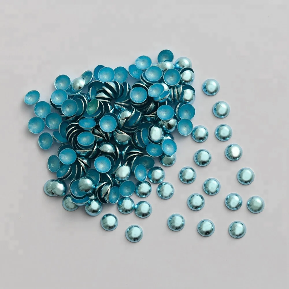 Factory Sale Different Sizes Hot Fix Gold Dome Rhinestuds Iron On Half Round Pearls Dome Studs Nickel Free  For Clothing