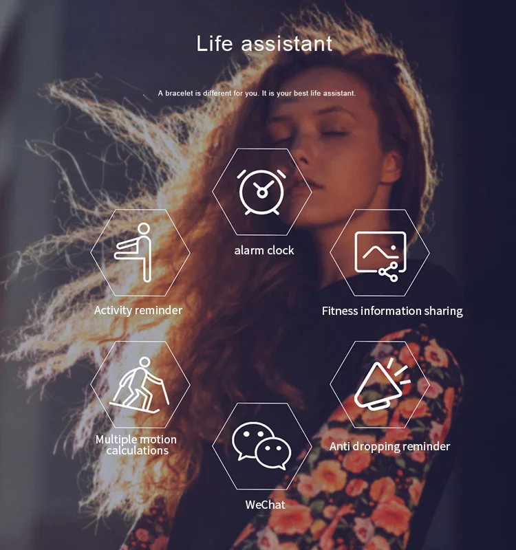 Fitness Tracker Wristbands Band Watch Smart Waterproof  Heart Rate Blood Pressure Monitor