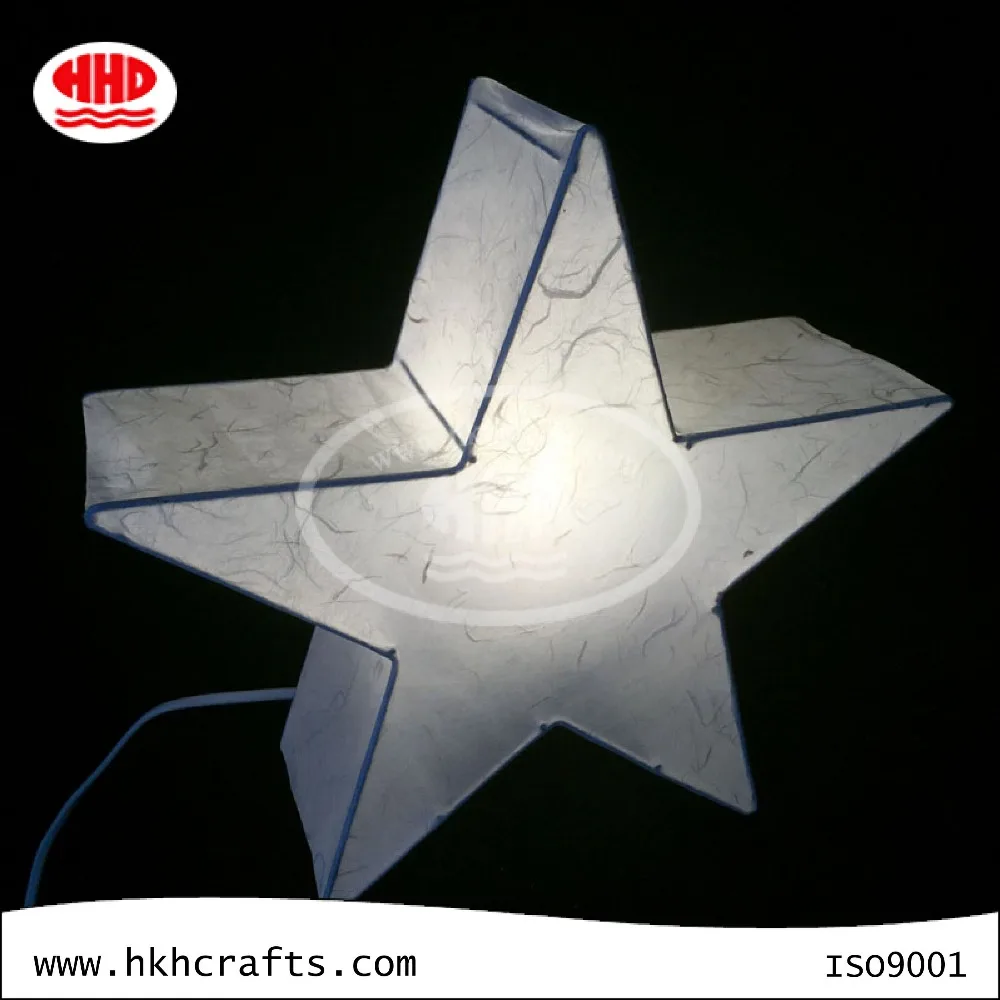 Hotel decorative fashion star shaped white paper table lamp