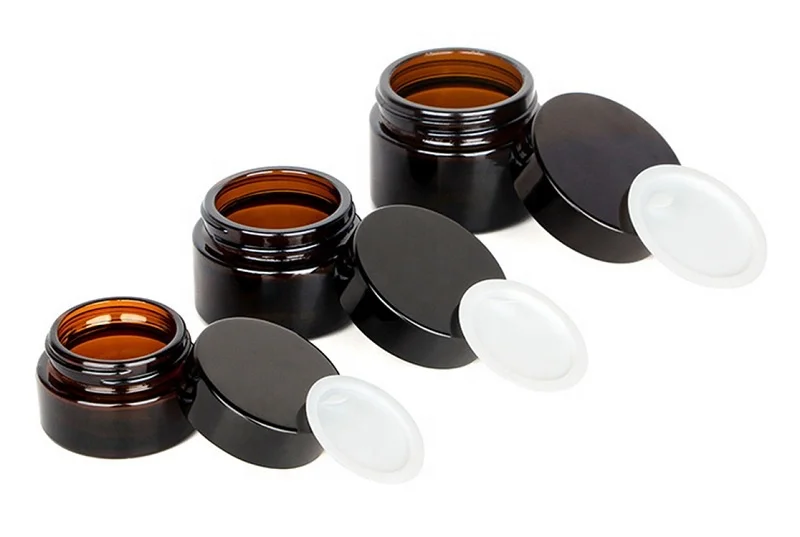 Popular 5g 15g 20g 30g 50g 100g Amber And Frosted  Brown Glass Cosmetic Cream Jar