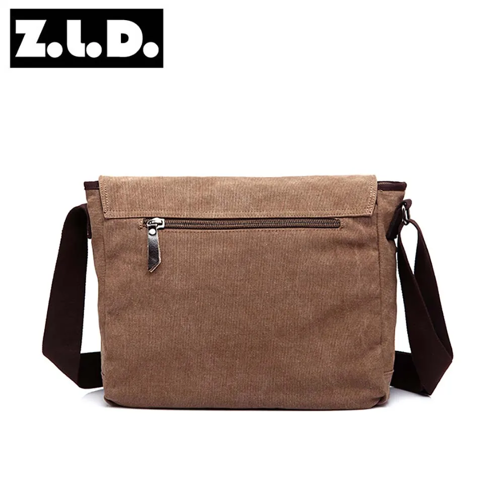 ZUOLUNDUO Wholesale Custom Messenger Bags For Men Canvas Leisure Shoulder Messenger Bag