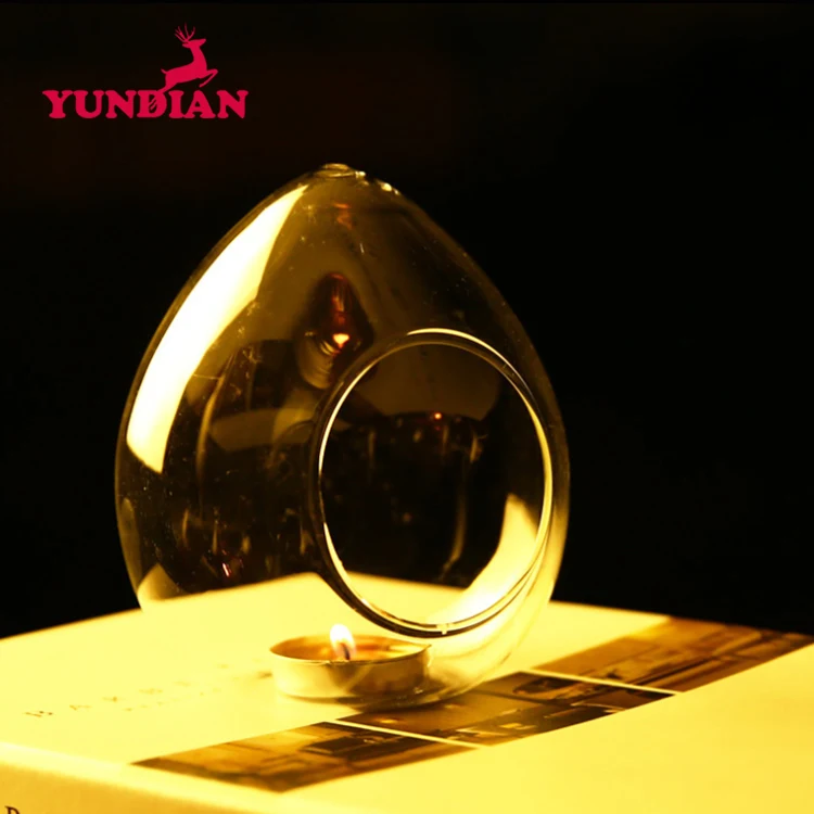 Wholesale Blown Christmas Decorative Clear Transparent Hanging Glass Ball Votive Tealight Candle Holder For Home Party Wedding