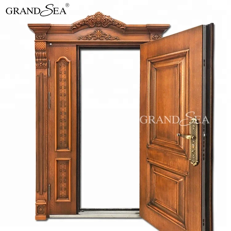 Высококачественный современный дом для виллы, роскошные конструкции стальных дверей с двойной защитой