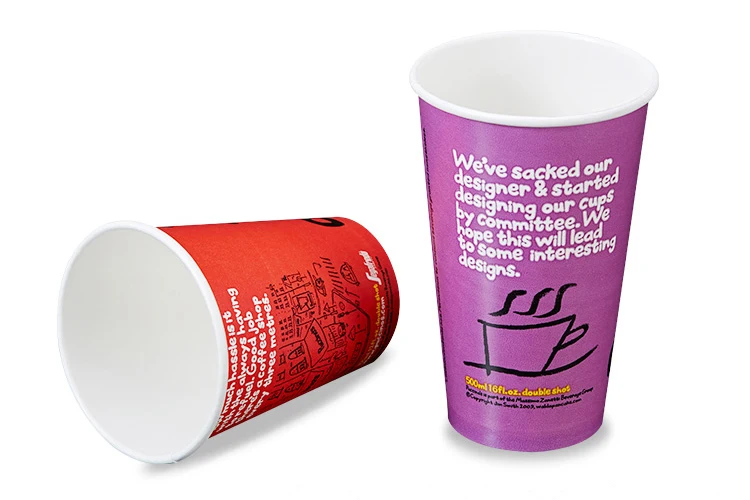 24ozB disposable cold drink quality single wall paper cup with custom logo