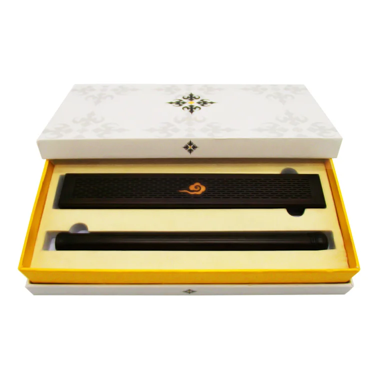 Wholesale New Design Rectangular Engraved Glossy Lacquer Finish Wooden Incense Burner Box