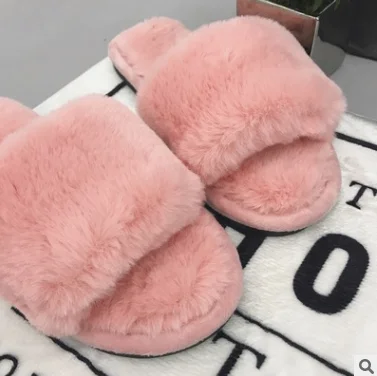 China ladies new shoes sandal woman fur design fashion winter slippers