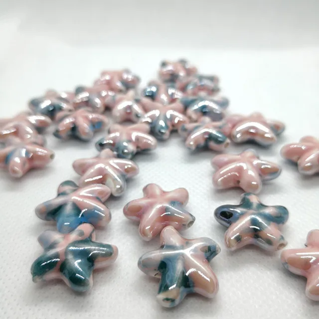 
Colorful starfish ceramic porcelain beads for diy jewelry making 