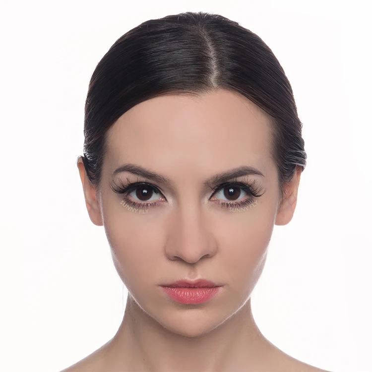 Custom packaging 100% real clear band tipped human hair strip false eyelash