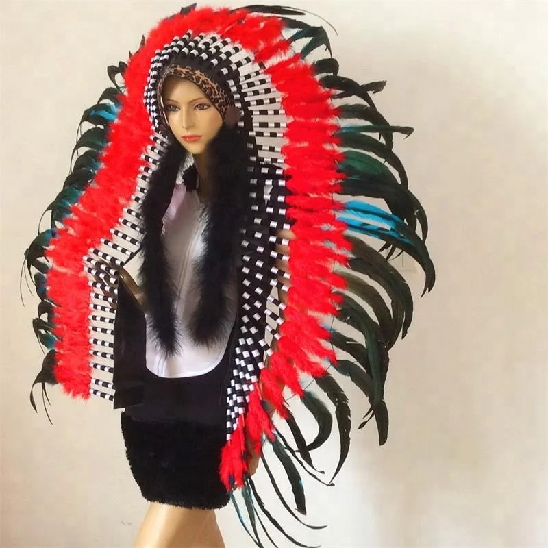 Модный/экологичный/красочный/индийский головной убор с перьями