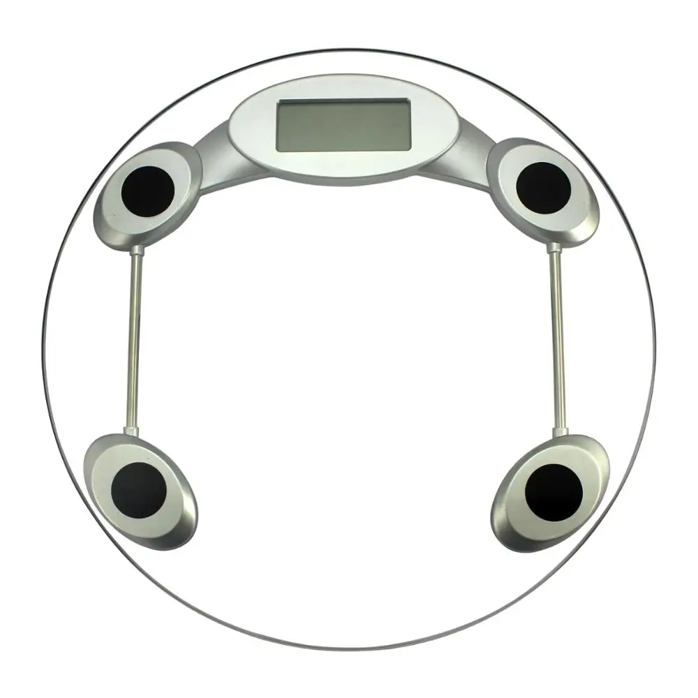 Round 6mm Tempered Glass Platform Digital Bathroom Scale