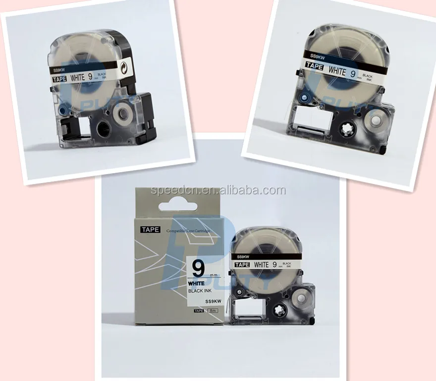 PUTY Golden supplier Compatible ink ribbon cartridge 9mm label Black on white SS9KW