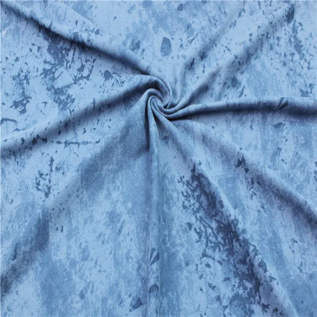 
New fashion DTY brushed apparel spandex material printed polyester fabric stores 