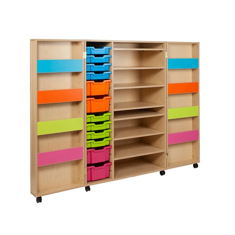 Hot Selling Box Outdoor Wooden With Boxes Cube For School Children Kindergarten Folded Wooden Cabinet Storage