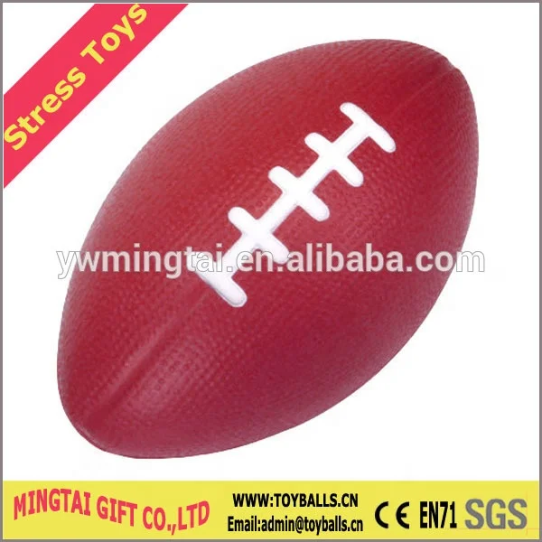 Different Size and Colors PU Anti Stress Rugby Ball  Foam Relief Rugby Stress Ball Toys