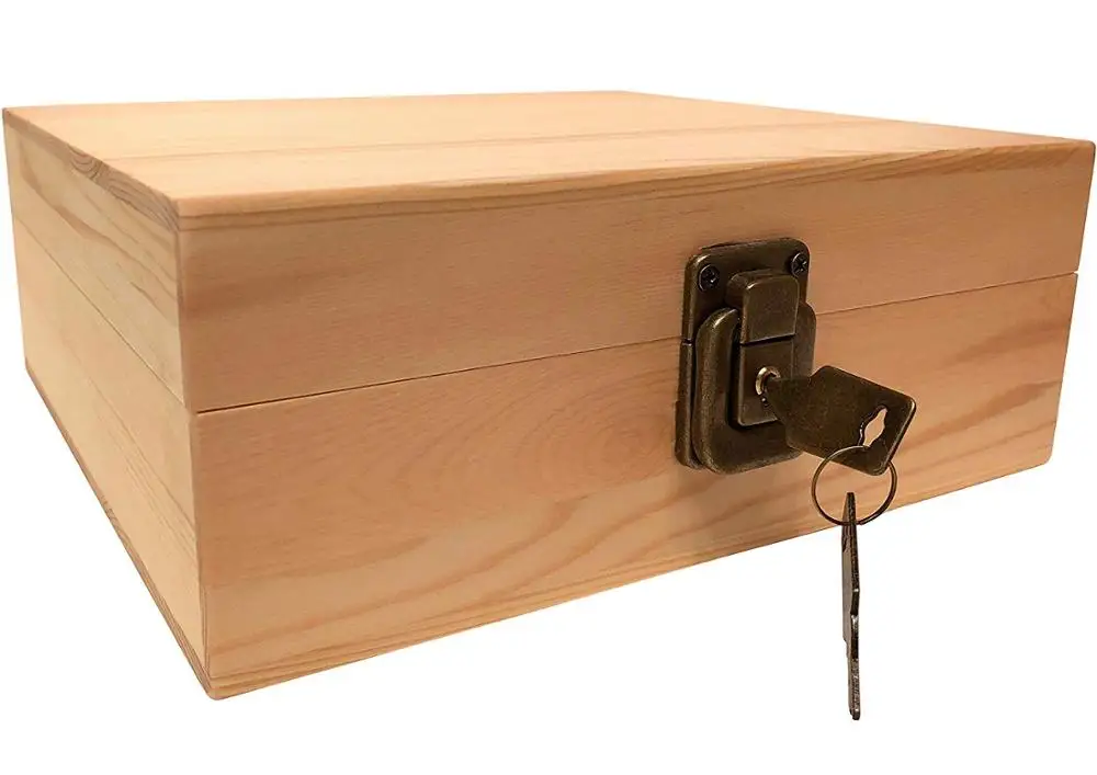 Locking Stash Box with Rolling Tray - Stash Box with Lock and Key - Stash Boxes Compartment Storage for Accessories