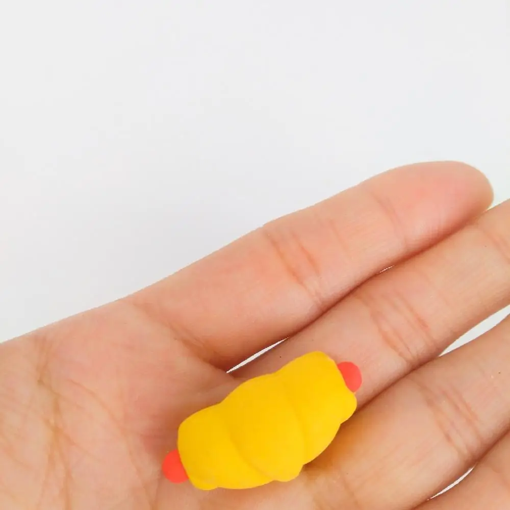 2023 hot sell wholesale mini hot dog cartoon  shape 3D cutet rubber eraser for kids