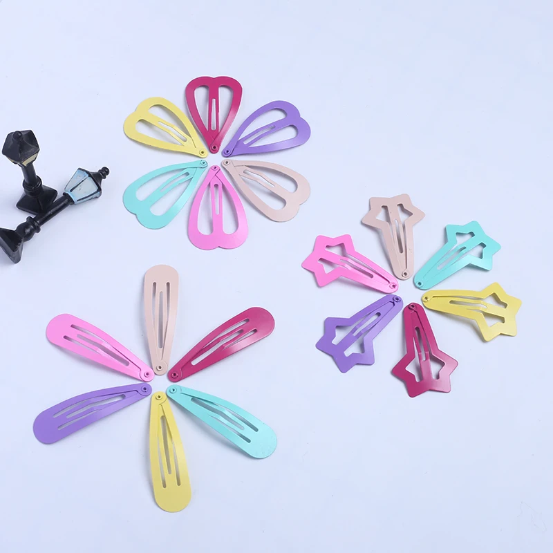 Оптовая продажа, металлические заколки для волос 4 см, мини-заколки для волос для детей, аксессуары для волос, смешанные стили, матовые заколки для волос, Детские аксессуары