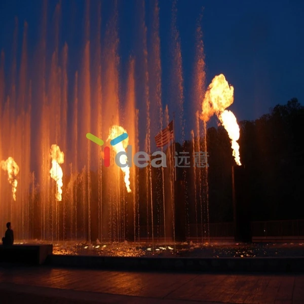 DMX control safe artificial fire flame musical water fountain
