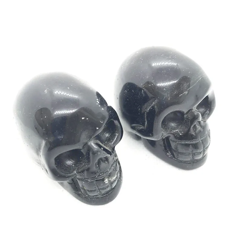 High quality hand carved natural obsidian skulls crystal artware