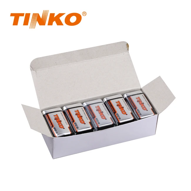 TINKO 9 Volt Battery 6F22 Carbon Batteries 9V In Shrink Packing