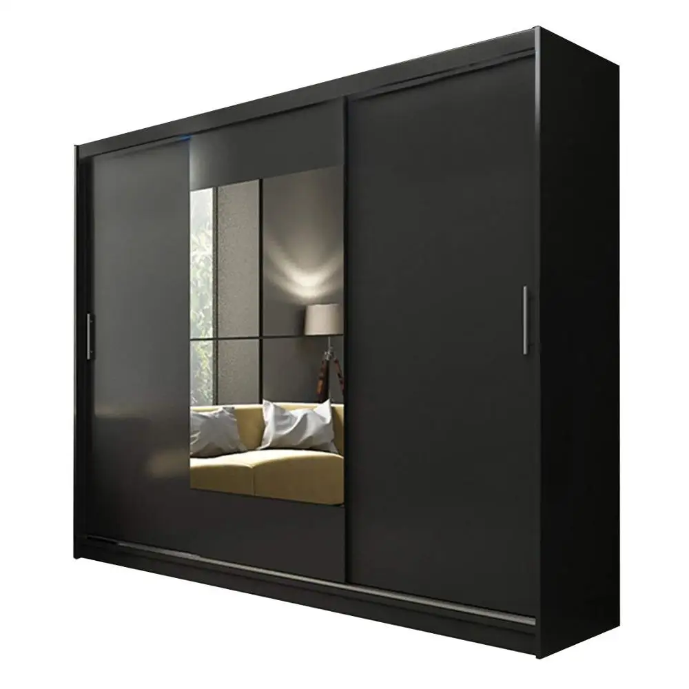 
Современный деревянный шкаф для спальни, 1 зеркало, 3 раздвижные двери, индивидуальные большие шкафы  (62145658399)