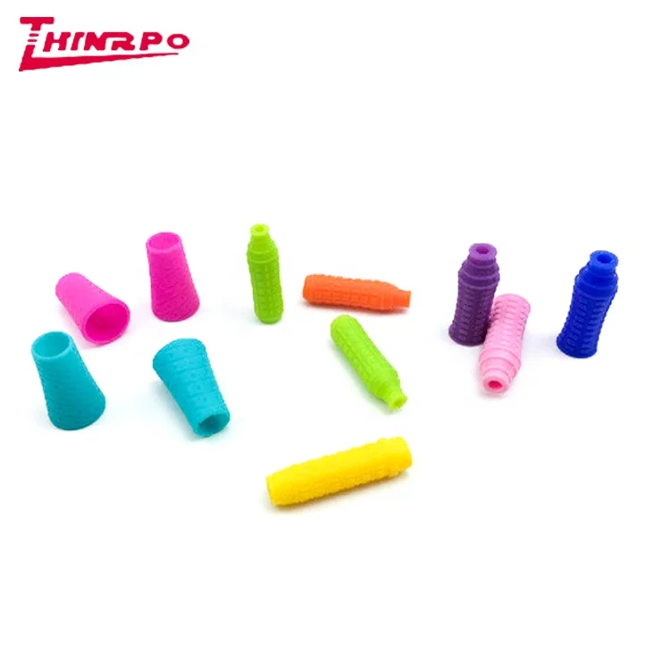 Custom Hot selling silicone  rubber Pen Holder Posture Corrector Pencil Writing Aid Grip  unique pencil holder