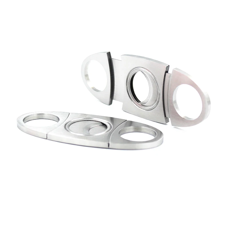 2019 New Good Quality manufacturer Oval Cigar Scissors Stainless Steel Silver Custom Logo wholesale