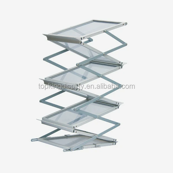 A3 A4 portable acrylic wooden zigzag folding brochure stand