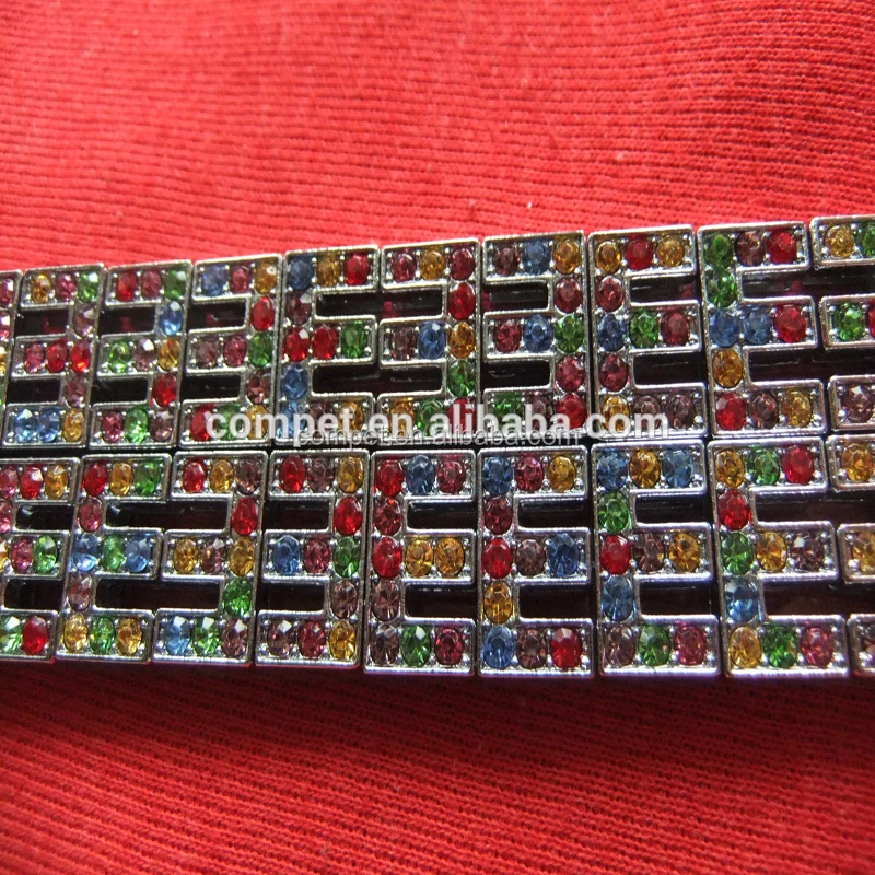 10 mm mixed color of rhinestones metal English letters alphabets accessories