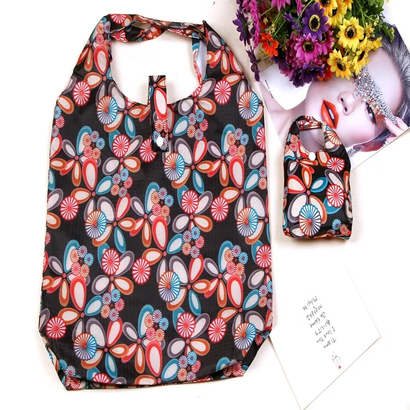 
Custom printed tote bag floral for woman promotional recycle Foldable tote bag eco friendly supermarket shopping bag suppliers 