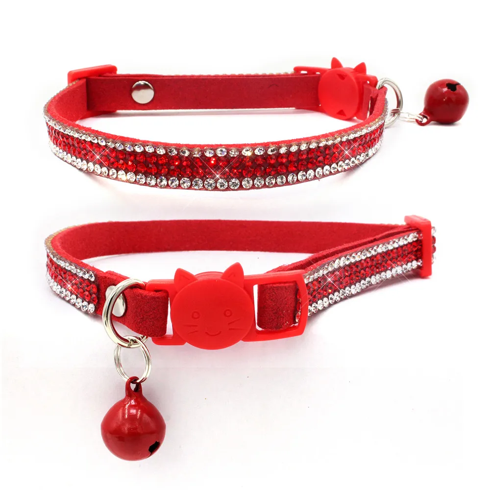 whole custom five colors rhinestone cat collar with safety buckle cat product