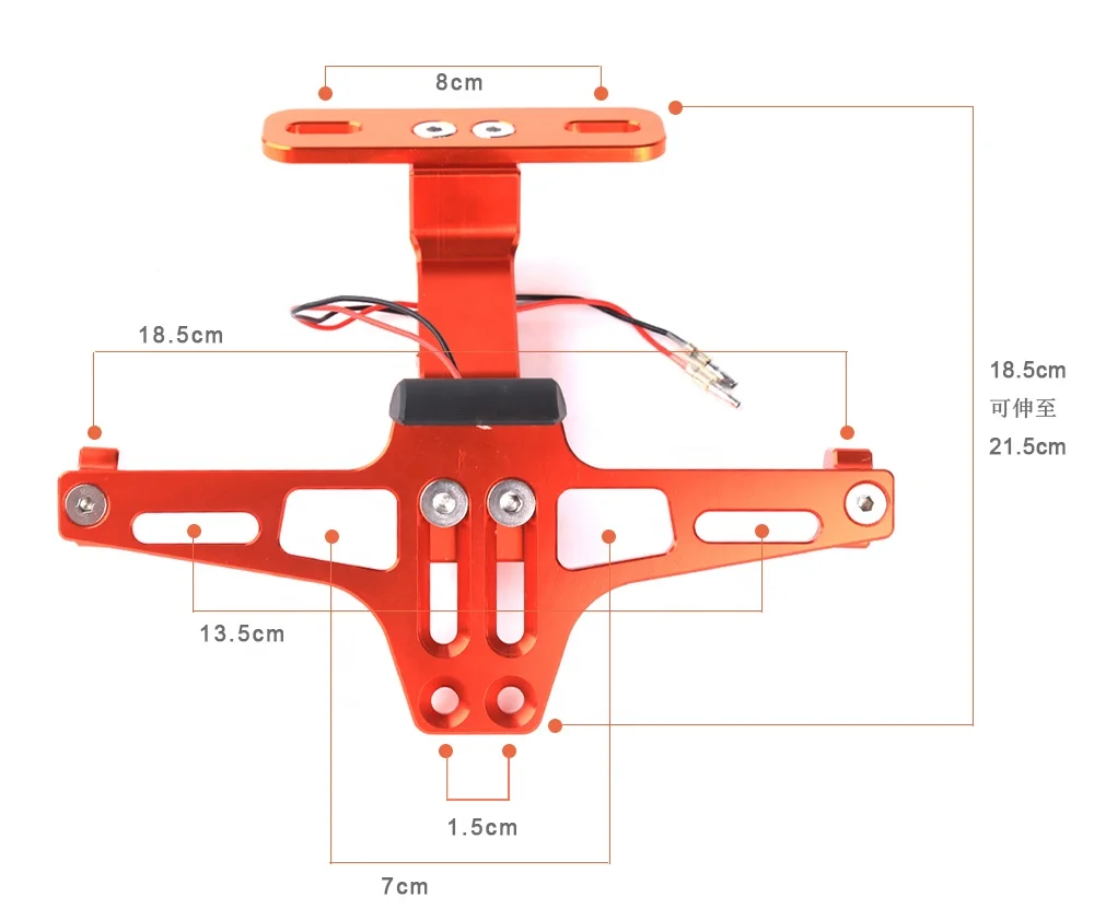 Motorcycle CNC Aluminum Alloy License Plate Holder Bracket Adjustable Angle License Number Plate for YAMHA KAWASAKI YAMAHA HONDA