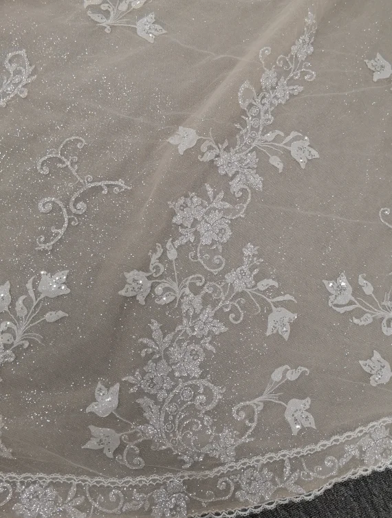 Champagne Wedding Dress 2021 Luxurious Long Sleeves Embroidered Cathedral/Royal Train Wedding Ball Grown