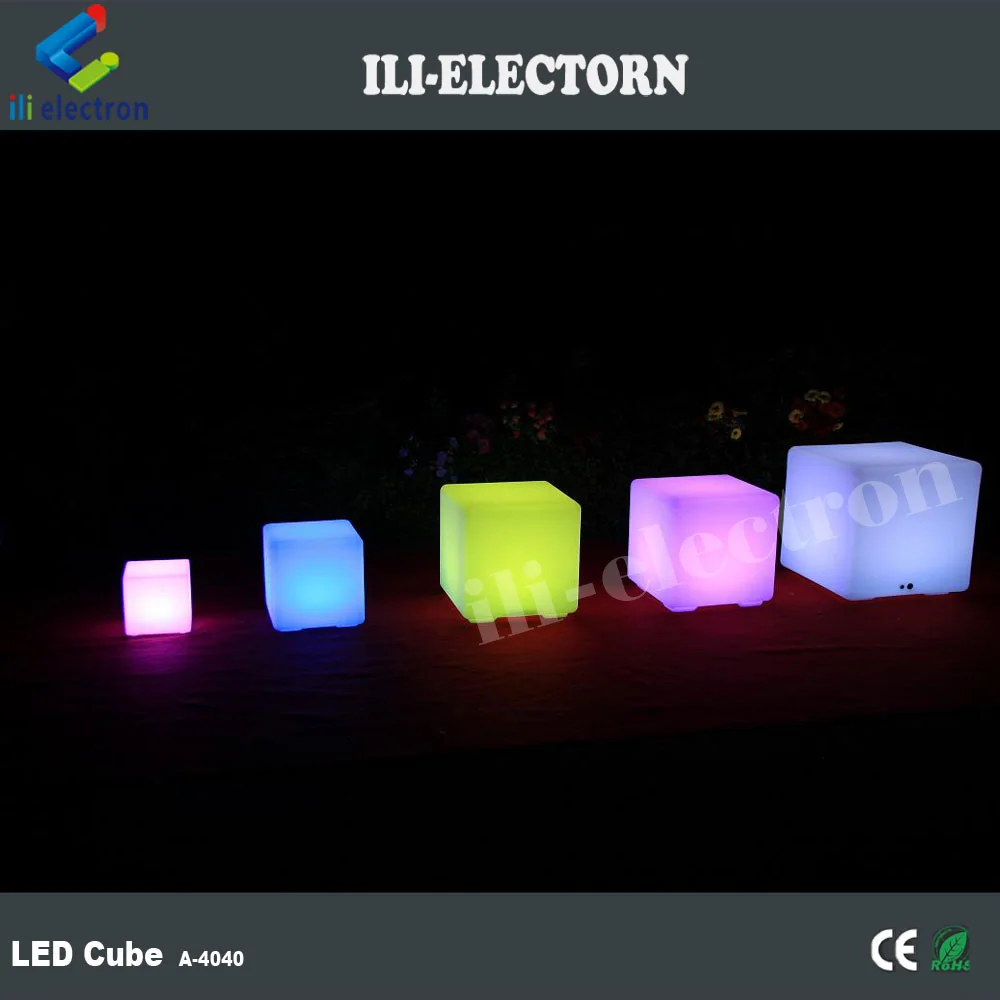 plastic glowing cube stool led cube chair for event rental