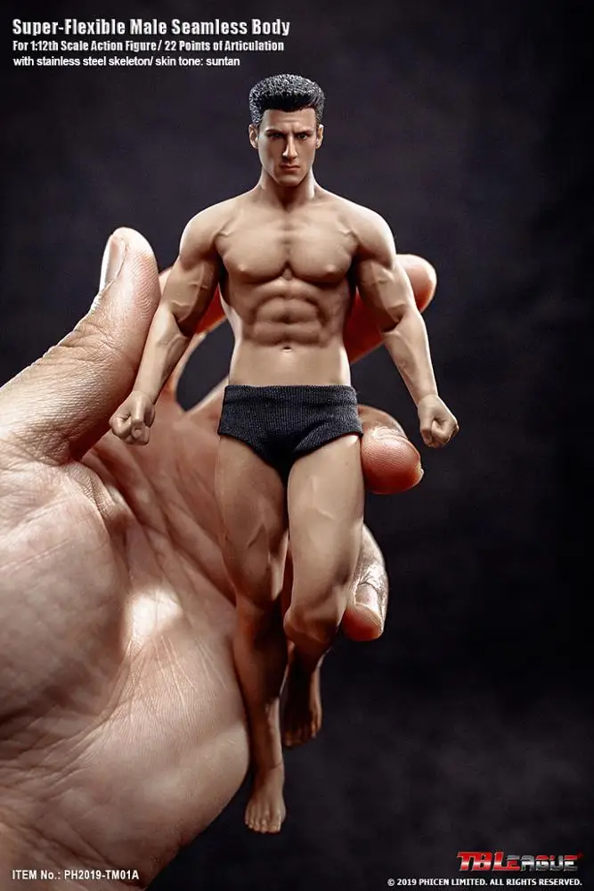 In Stock  TBLeague TM01A/B 1/12 Super Fitness Flexible Male Seamless Body Head Mini Figure Model for Fans Gifts