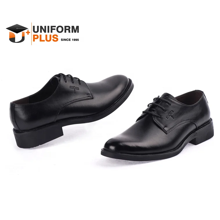 Man genuine cow leather uniform shoes for Security officer Cabin crew Hotel Restaurant School Teacher Businessman
