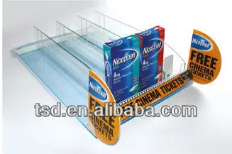 Auto feed adjustable plastic supermarket retail store bottle canned drink spring loaded shelf pusher tray