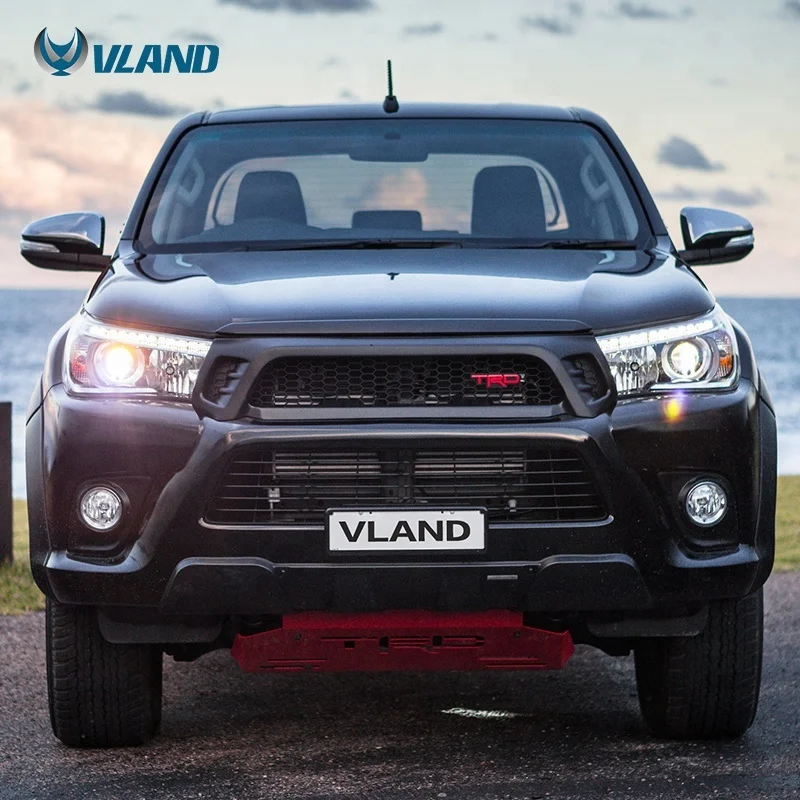 VLAND wholesales factory manufacturer sequential Revo Vigo Recoo headlight 2015-UP LED head lamp For Toyota Hilux