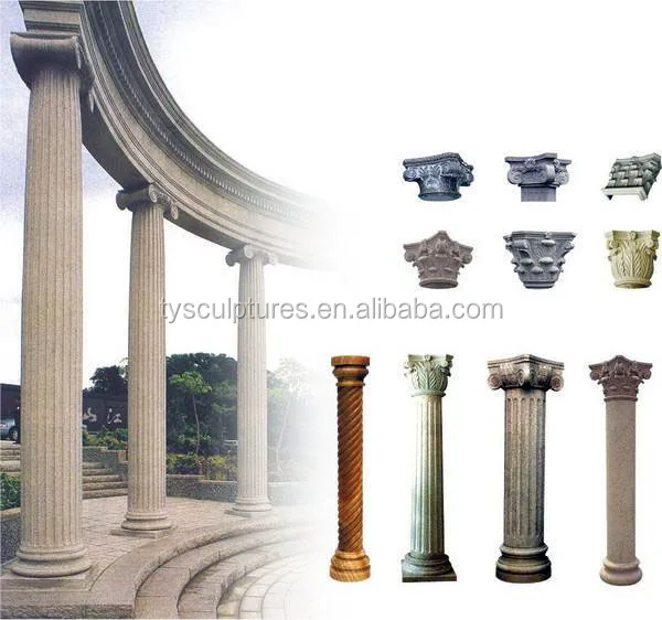 
Decorative stone pillars sandstone roman columns for garden 