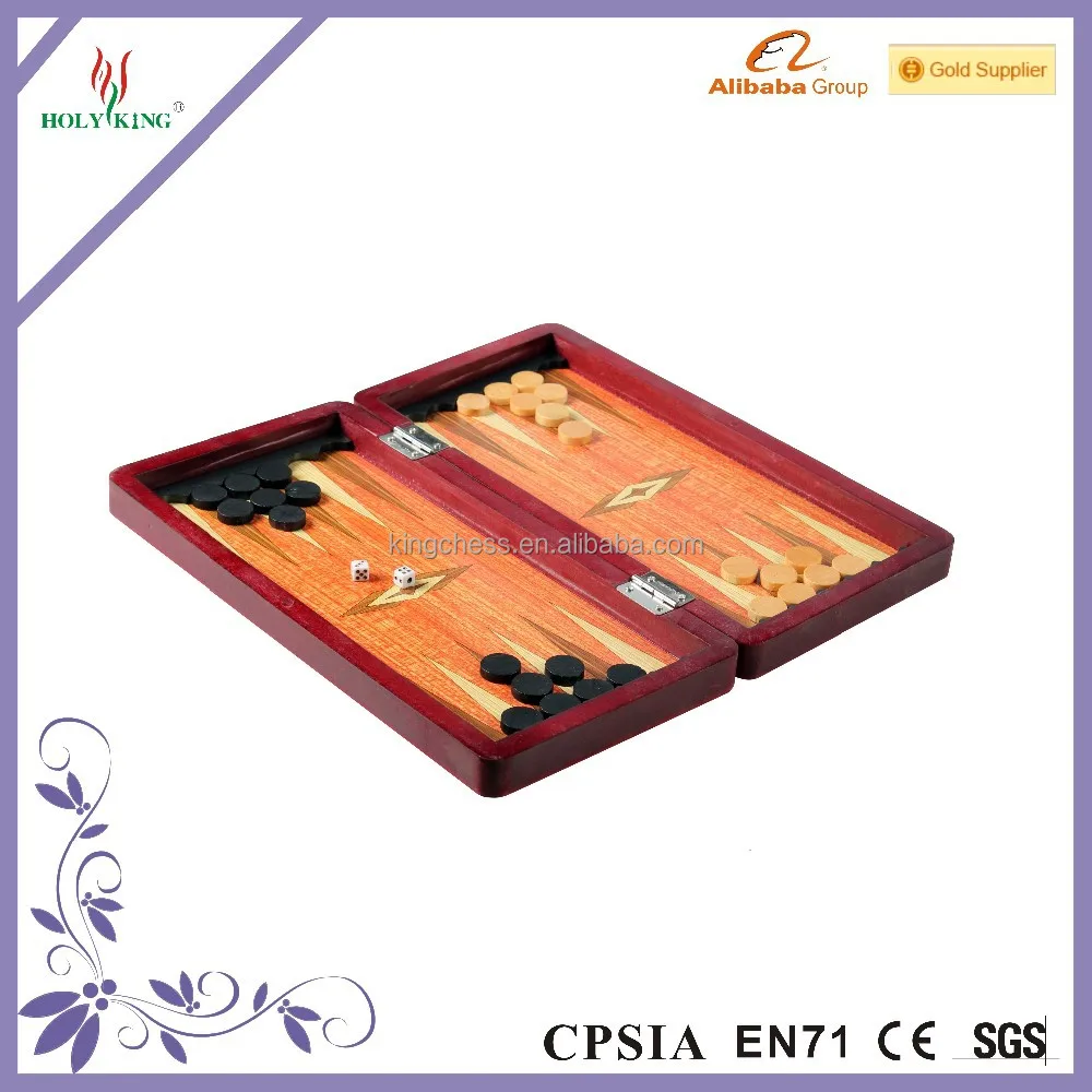 Wooden Backgammon Set and Chess Games for Indoor Sports