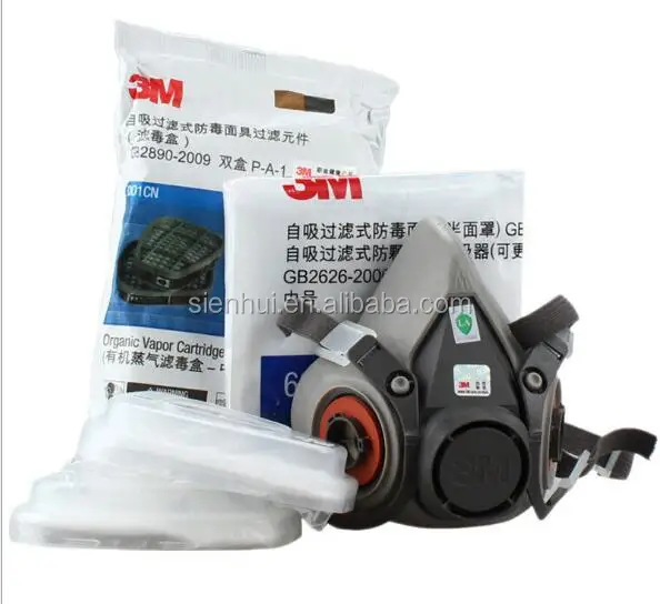 3M 6200 half face gas mask with double cartridges gas mask with 3M 6001 501 5N11