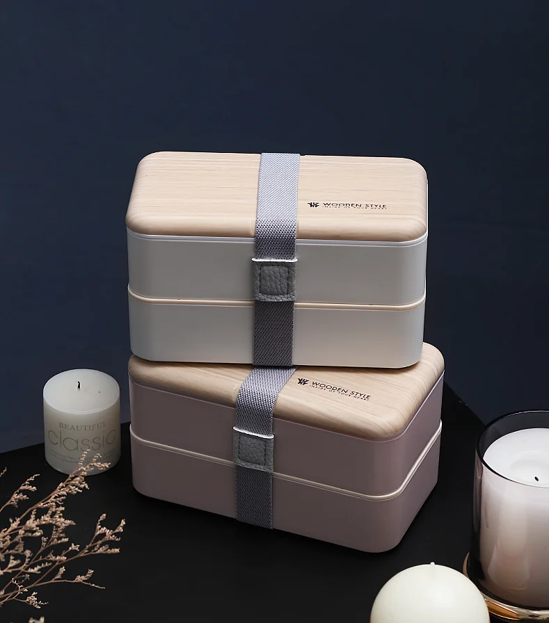 Wholesale  Eco-friendly   Microwave 2 layers bento  plastic japanese  bento lunch box for kids  food container