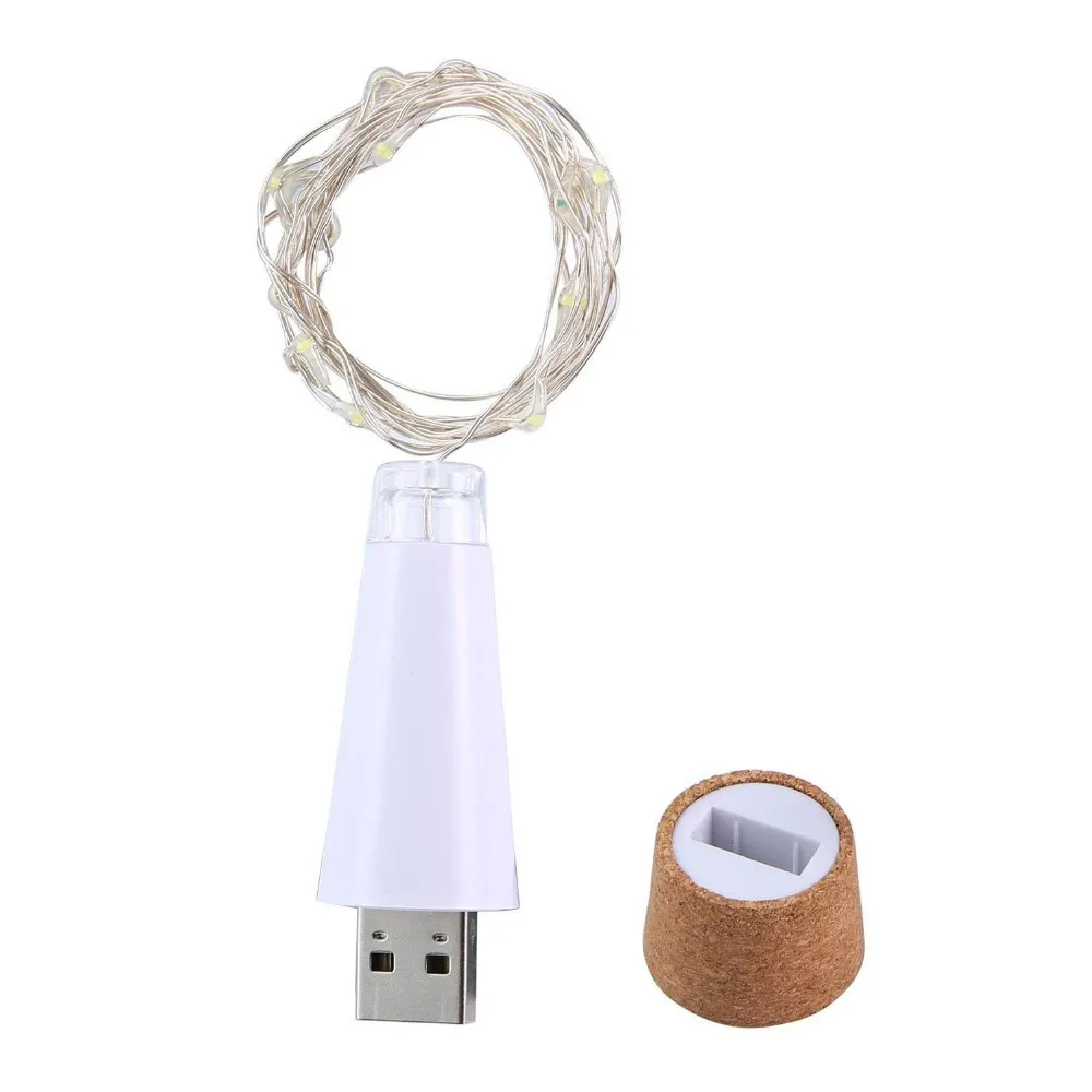 
DIY Wine Stopper Light Cork Shape LED Copper Wire String Lights For Wedding Christmas Party 