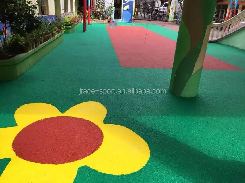 Kindergarten indoor/outdoor softy rubber playground flooring