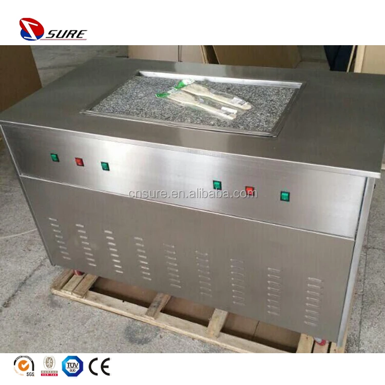 Cold Stone Marble Slab Top Fry Ice Cream Machine / Fried Ice Cream