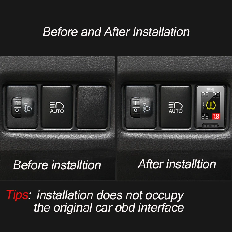 Система мониторинга давления в шинах Loyal Defender OBD TPMS с жидкокристаллическим ЖК-дисплеем для Toyota