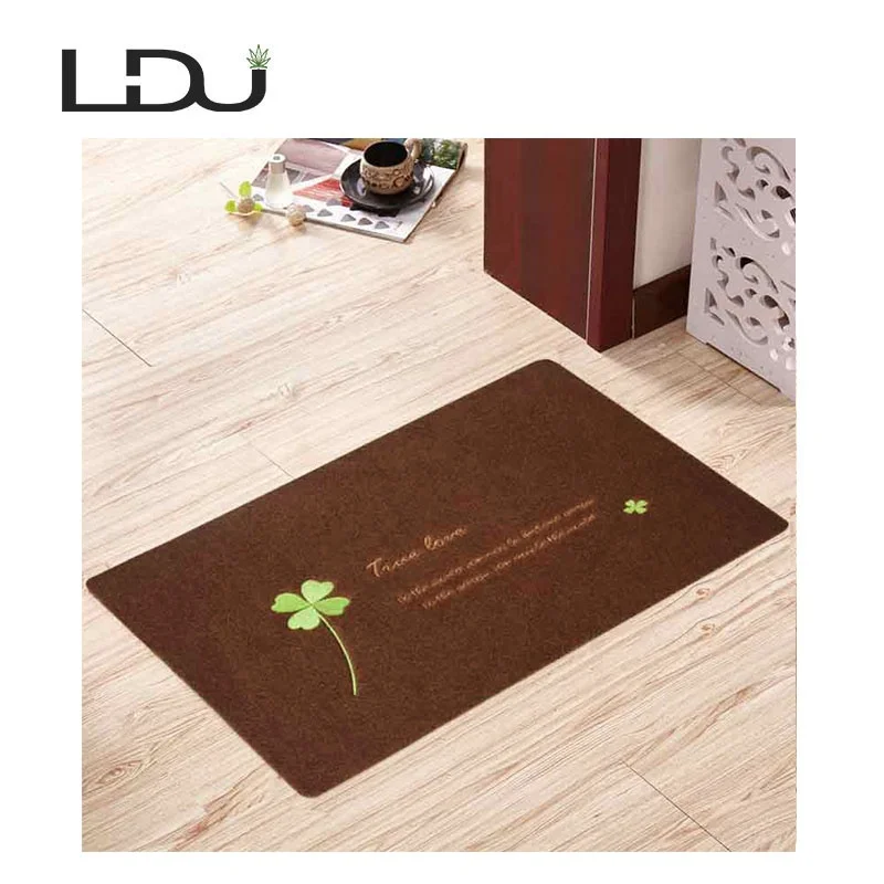 Embroidery entrance door mat or stair mat with non-slip backing, Easy To Clean, Washable, Reusable