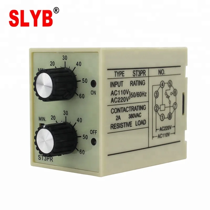 Hot Sale AC220V DC24V Mini Time Delay Relay ST3PR Twin Timer Relay