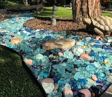 wholesale Transparent Landscaping Large Glass Rock