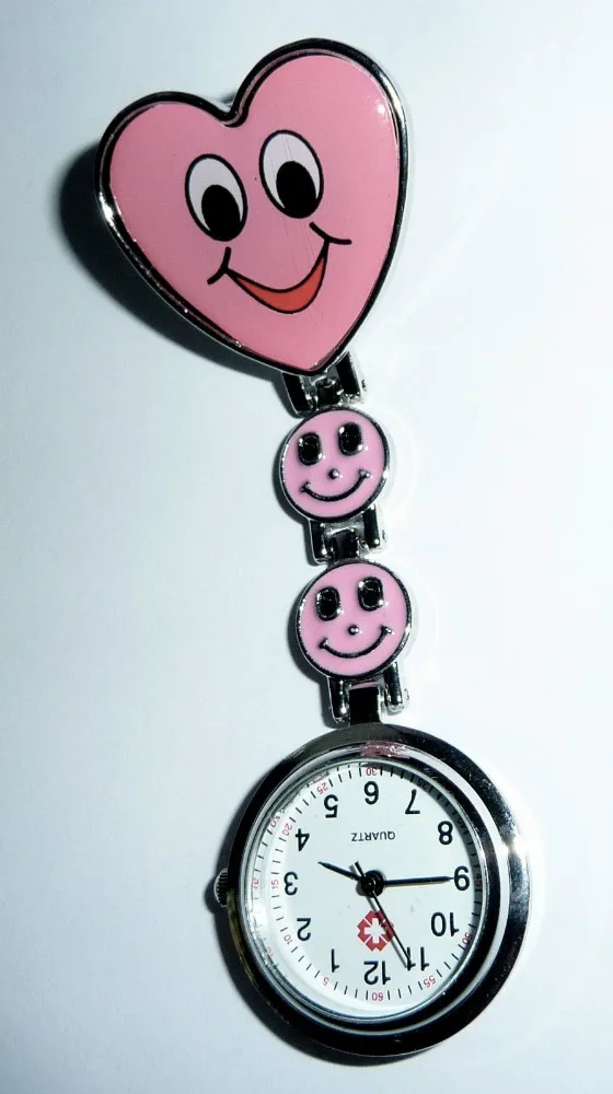Симпатичные медсестринские часы с лицом улыбки и сердцем, новая модель, бесплатная доставка